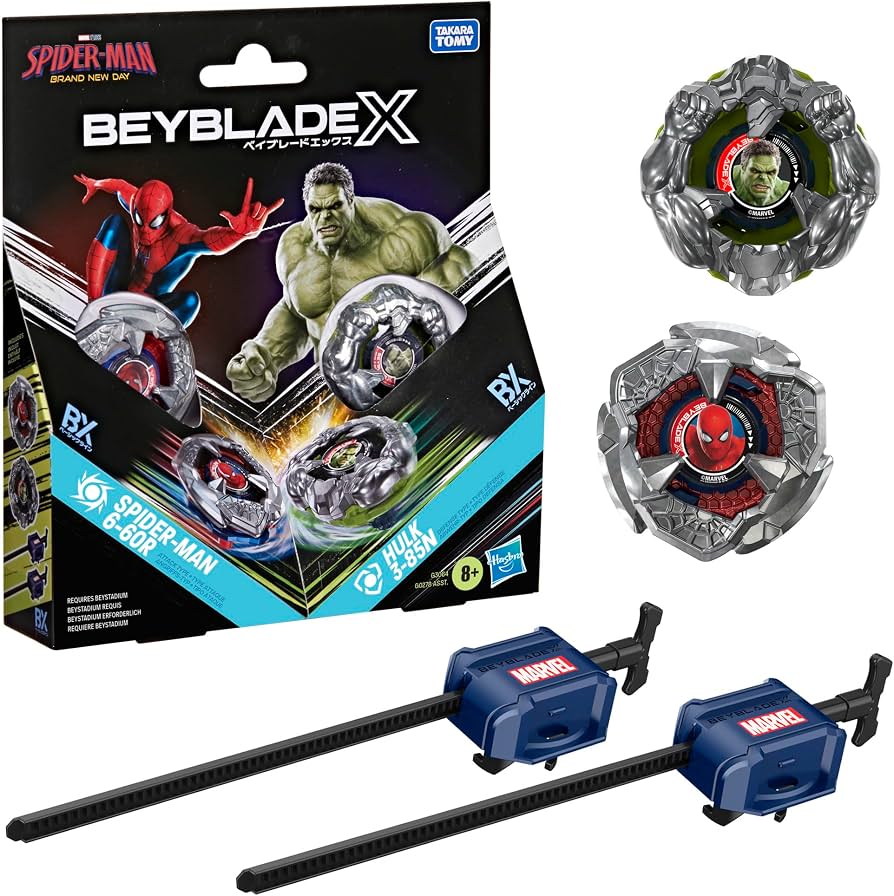 Hasbro Beyblade X Spider-Man 6-60R vs Hulk 3-85N spinning top battle set