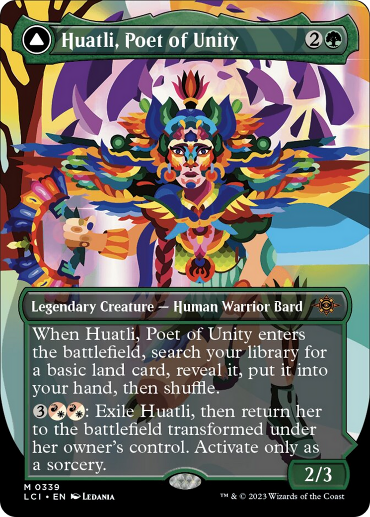 Huatli, Poet of Unity // Roar of the Fifth People (Borderless) [The Lost Caverns of Ixalan] - Trinity Hobby