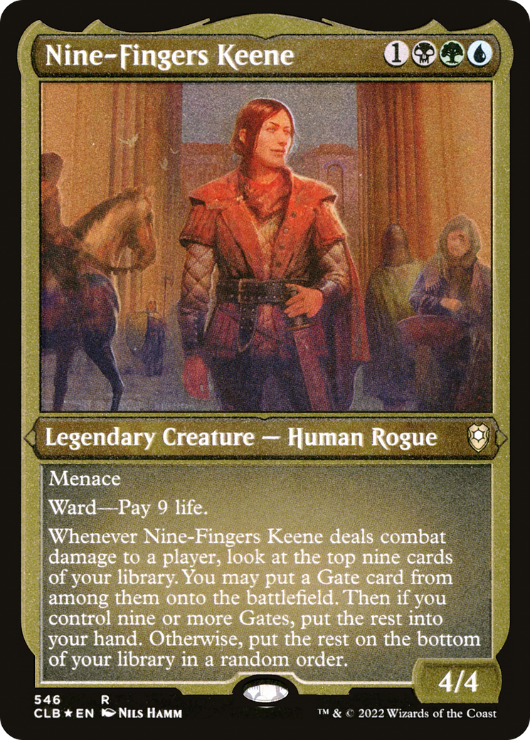 Nine-Fingers Keene (Foil Etched)  [Foil]  (CLB-546) - [Commander Legends: Battle for Baldur's Gate]