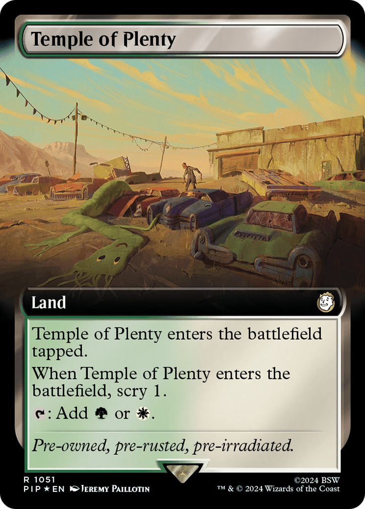 Temple of Plenty (Extended Art) (Surge Foil) [Fallout] - Trinity Hobby