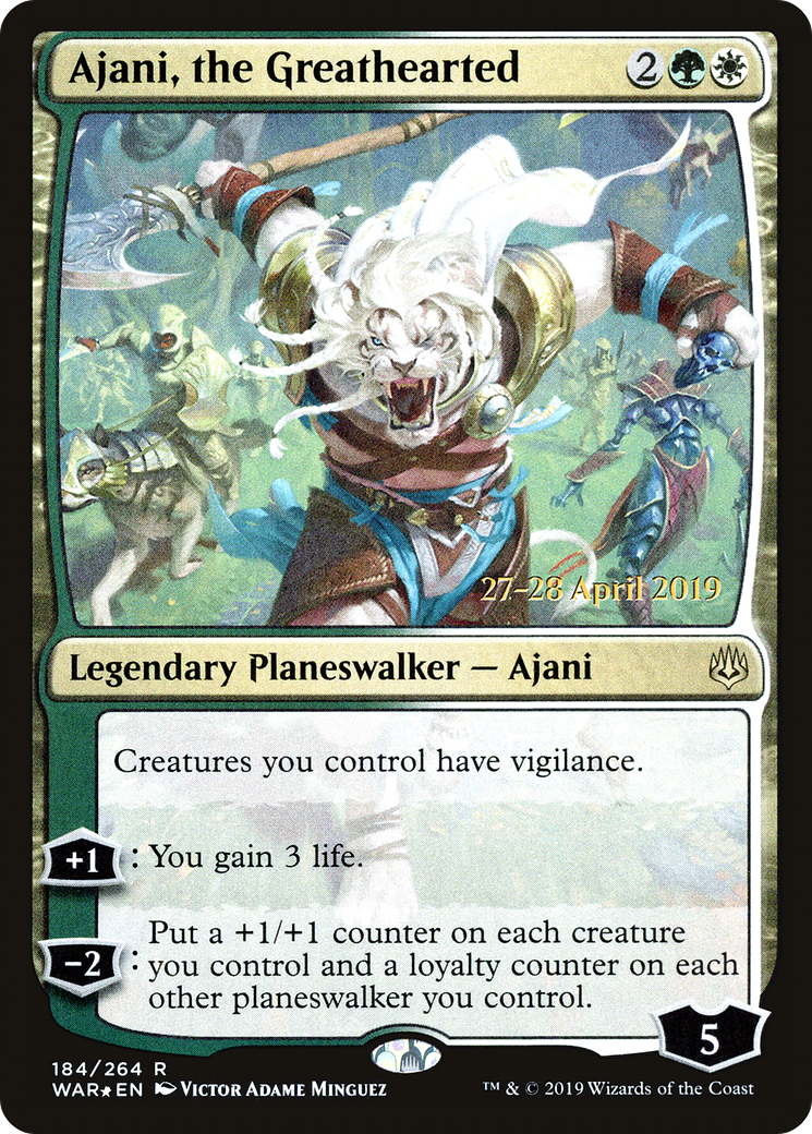 Ajani, the Greathearted [War of the Spark Prerelease Promos] - Trinity Hobby