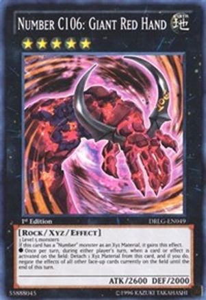 Number C106: Giant Red Hand [DRLG-EN049] Super Rare - Trinity Hobby