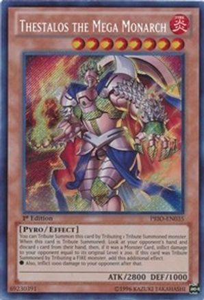 Thestalos the Mega Monarch [PRIO-EN035] Secret Rare - Trinity Hobby