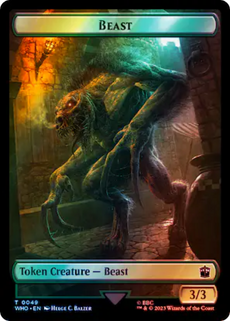 Dalek // Beast Double-Sided Token (Surge Foil) [Doctor Who Tokens] - Trinity Hobby
