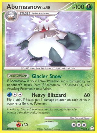 Abomasnow (19/123) [Diamond & Pearl: Mysterious Treasures] - Trinity Hobby