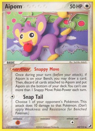 Aipom (34/115) [EX: Unseen Forces] - Trinity Hobby