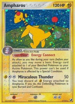 Ampharos (1/115) (Stamped) [EX: Unseen Forces] - Trinity Hobby