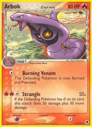 Arbok (13/101) (Delta Species) (Stamped) [EX: Dragon Frontiers] - Trinity Hobby