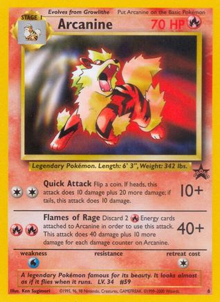 Arcanine (6) [Wizards of the Coast: Black Star Promos] - Trinity Hobby