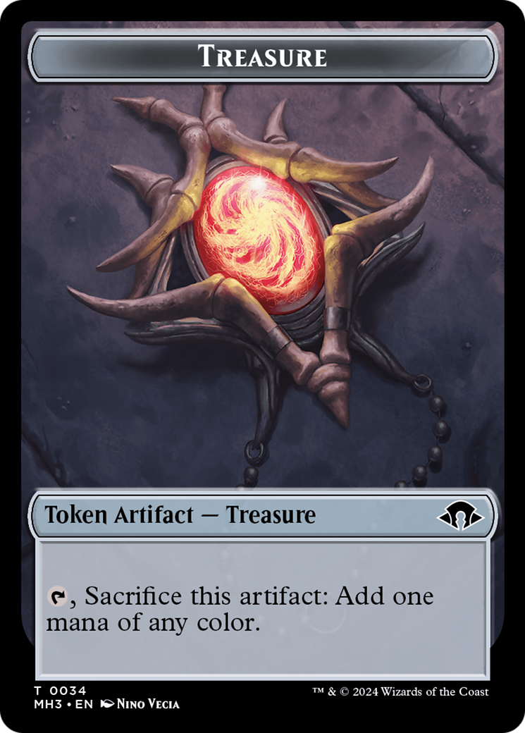 Dragon (Ripple Foil) // Treasure Double-Sided Token [Modern Horizons 3 Commander Tokens] - Trinity Hobby