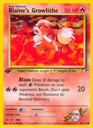 Blaine's Growlithe (62/132) [Gym Heroes Unlimited] - Trinity Hobby