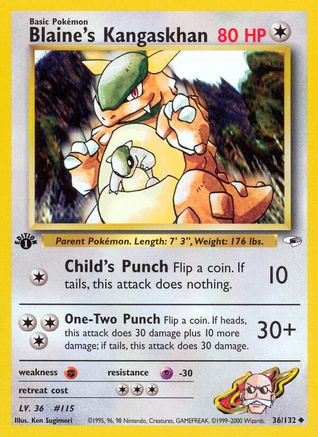 Blaine's Kangaskhan (36/132) [Gym Heroes 1st Edition] - Trinity Hobby