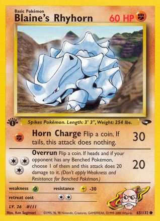 Blaine's Rhyhorn (65/132) [Gym Challenge 1st Edition] - Trinity Hobby