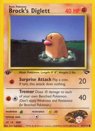 Brock's Diglett (67/132) [Gym Challenge 1st Edition] - Trinity Hobby