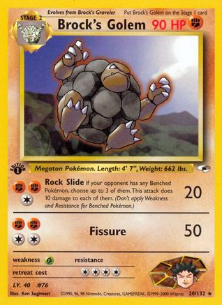 Brock's Golem (20/132) [Gym Heroes 1st Edition] - Trinity Hobby