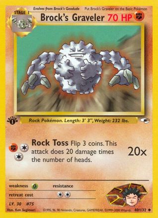 Brock's Graveler (40/132) [Gym Heroes 1st Edition] - Trinity Hobby