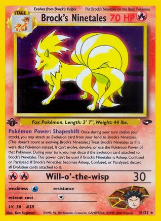Brock's Ninetales (3/132) [Gym Challenge 1st Edition] - Trinity Hobby