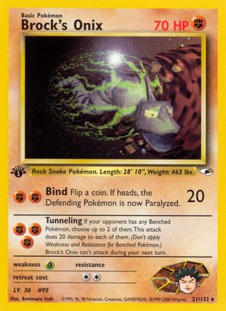 Brock's Onix (21/132) [Gym Heroes 1st Edition] - Trinity Hobby
