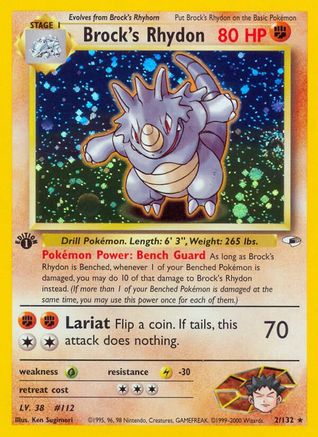 Brock's Rhydon (2/132) [Gym Heroes 1st Edition] - Trinity Hobby