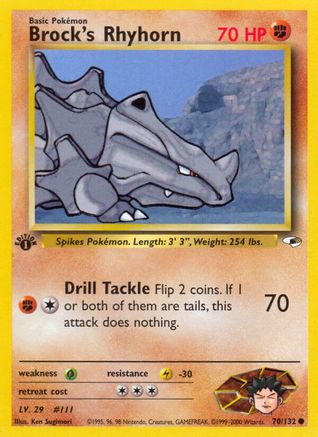 Brock's Rhyhorn (70/132) [Gym Heroes Unlimited] - Trinity Hobby