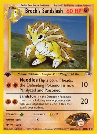 Brock's Sandslash (23/132) [Gym Heroes 1st Edition] - Trinity Hobby