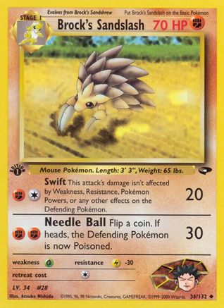 Brock's Sandslash (36/132) [Gym Challenge Unlimited] - Trinity Hobby