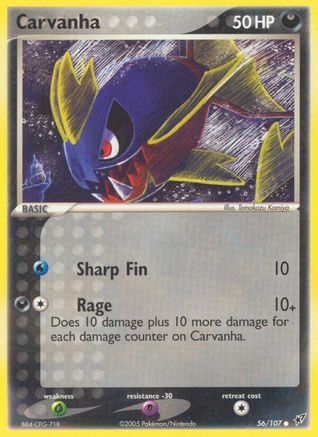 Carvanha (56/107) (Stamped) [EX: Deoxys] - Trinity Hobby