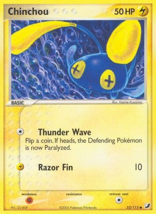 Chinchou (52/115) (Stamped) [EX: Unseen Forces] - Trinity Hobby