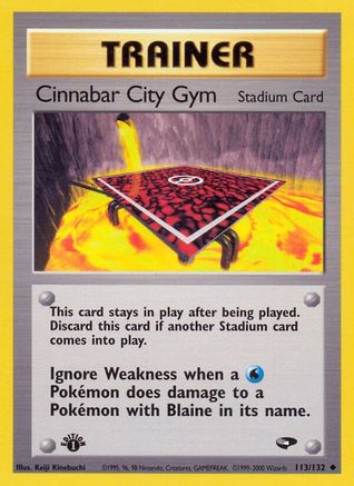 Cinnabar City Gym (113/132) [Gym Challenge 1st Edition] - Trinity Hobby