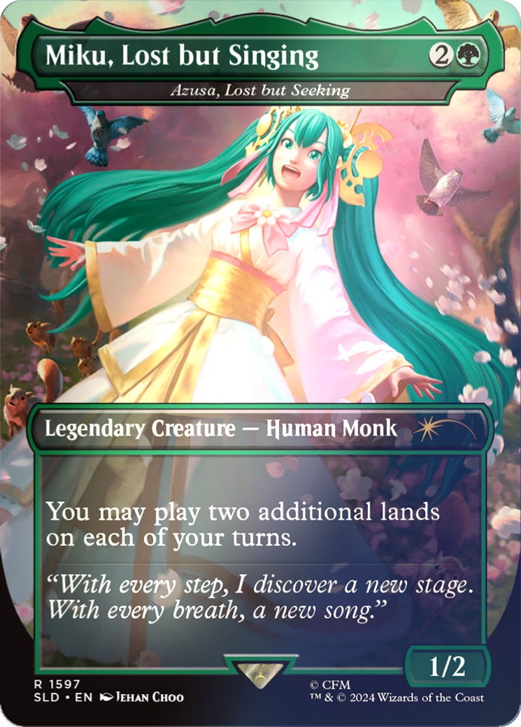 Miku, Lost but Singing - Azusa, Lost but Seeking (Rainbow Foil) [Secret Lair Drop Series] - Trinity Hobby