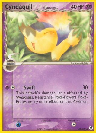 Cyndaquil (45/101) (Delta Species) (Stamped) [EX: Dragon Frontiers] - Trinity Hobby