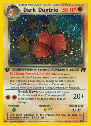 Dark Dugtrio (6/82) [Team Rocket 1st Edition] - Trinity Hobby