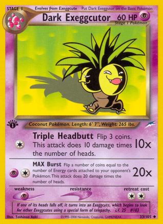 Dark Exeggutor (33/105) [Neo Destiny 1st Edition] - Trinity Hobby