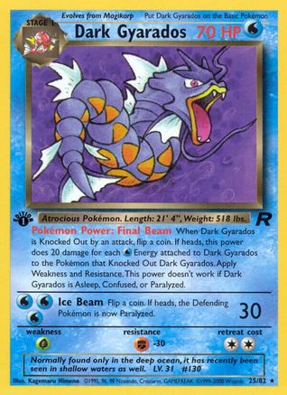 Dark Gyarados (25/82) [Team Rocket 1st Edition] - Trinity Hobby