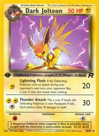 Dark Jolteon (38/82) [Team Rocket 1st Edition] - Trinity Hobby