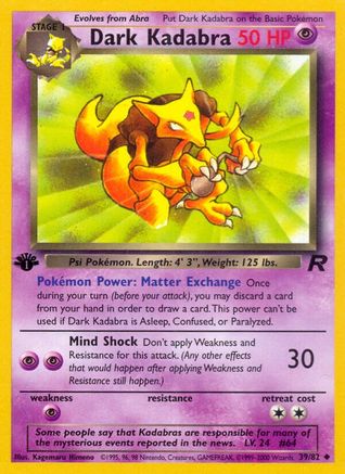 Dark Kadabra (39/82) [Team Rocket 1st Edition] - Trinity Hobby