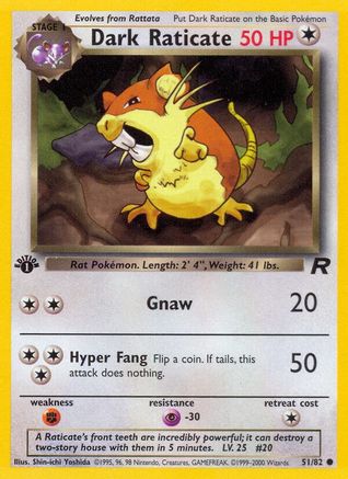 Dark Raticate (51/82) [Team Rocket 1st Edition] - Trinity Hobby