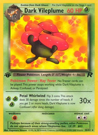 Dark Vileplume (30/82) [Team Rocket Unlimited] - Trinity Hobby