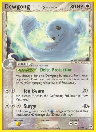 Dewgong (15/101) (Delta Species) [EX: Dragon Frontiers] - Trinity Hobby