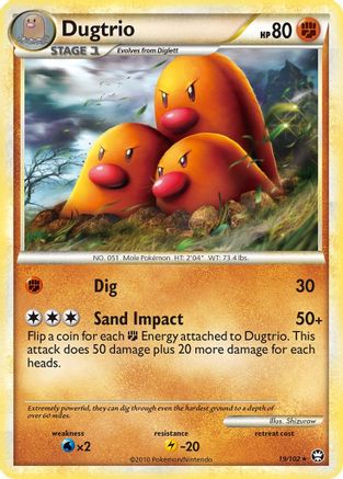 Dugtrio (19/102) [HeartGold & SoulSilver: Triumphant] - Trinity Hobby