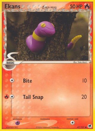 Ekans (47/101) (Delta Species) (Stamped) [EX: Dragon Frontiers] - Trinity Hobby