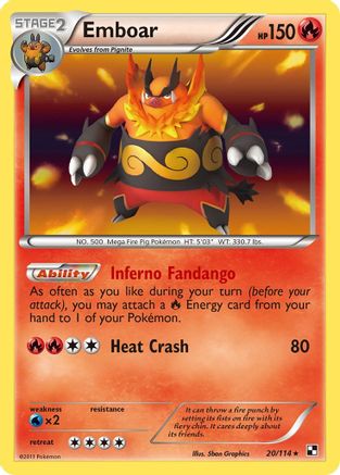 Emboar (20/114) [Black & White: Base Set] - Trinity Hobby