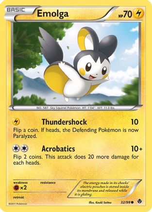 Emolga (32/98) [Black & White: Emerging Powers] - Trinity Hobby