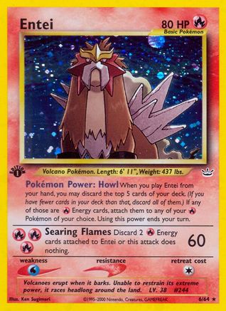 Entei (6/64) [Neo Revelation 1st Edition] - Trinity Hobby