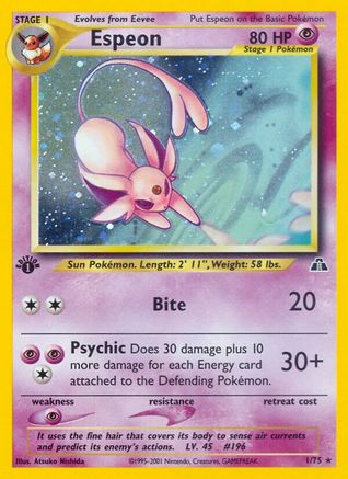 Espeon (1/75) [Neo Discovery 1st Edition] - Trinity Hobby