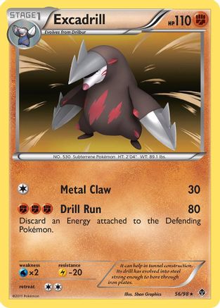 Excadrill (56/98) [Black & White: Emerging Powers] - Trinity Hobby