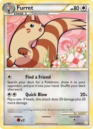 Furret (21/123) [HeartGold & SoulSilver: Base Set] - Trinity Hobby