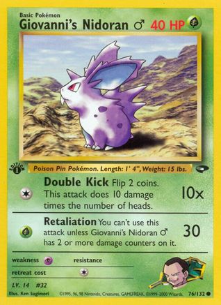 Giovanni's Nidoran (76/132) (Male) [Gym Challenge 1st Edition] - Trinity Hobby