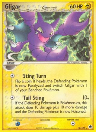 Gligar (16/101) (Delta Species) (Stamped) [EX: Dragon Frontiers] - Trinity Hobby