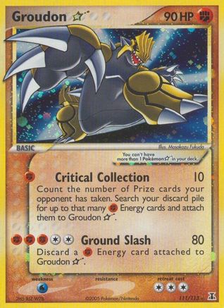 Groudon Star (111/113) [EX: Delta Species] - Trinity Hobby